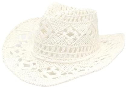 SHBHWS Sombreros de paja vaquero tejidos a mano for exteriores verano, gorra jazz playera transpirable ala ancha Para Halloween y Festivales