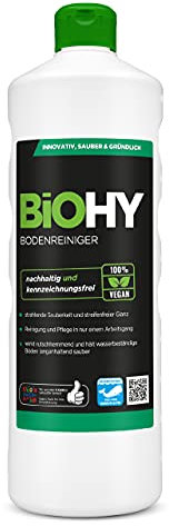 BiOHY Bodenreiniger (1l Flasche) | Konzentrat für alle Reinigungsgeräte und alle Hartböden | angenehmer Geruch und streifenfreie Reinigung | ideal für Laminat, PVC & Stein | Bio Konzentrat