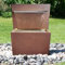 KÖHKO® bepflanzbarer Wasserfall-Brunnen mit LED-Beleuchtung Höhe 92 cm Wasserspiel aus Cortenstahl/Edelstahl 31007
