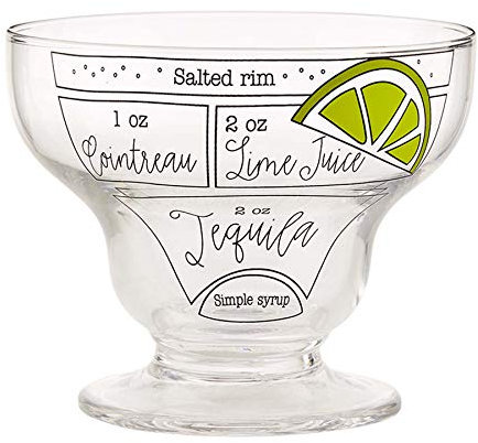 Mud Pie 42600664 Verre à margarita sans pied avec ingrédients Transparent