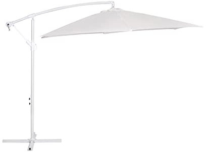 Hortan Enrico Coveri Ombrellone Decentrato Diametro 3 Metri con Palo Laterale, Struttura in Acciaio E Chiusura a Manovella per Arredo Esterno, Giardino e Terrazzo
