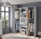 Dmora - Großer Miramar Kleiderschrank, Begehbar mit Offener Struktur, 179 x 50 x 202 cm, Weiß und Zement