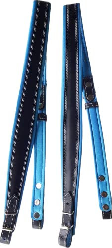 Akkordeongurte Leder 60-120 Bass Schwarz / Hellblau