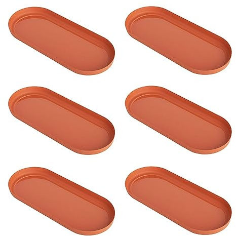 Clever Pots Blumentopf-Tablett, 6 x Pflanztablett für 60 cm Trog, Kunststoff-Trogtablett für den Innen- und Außenbereich, wetterbeständige und leichte Pflanztabletts, Fensterbank-Tablett, Terrakotta