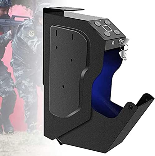SSQUZA Wand-Kurzwaffe Waffenschrank,Fingerabdruck Pistole Tresor,Stahl Kurzwaffenschrank,Waffentresor Gun Box,Gun Safes mit digitaler Tastatur und Ersatzschlüssel
