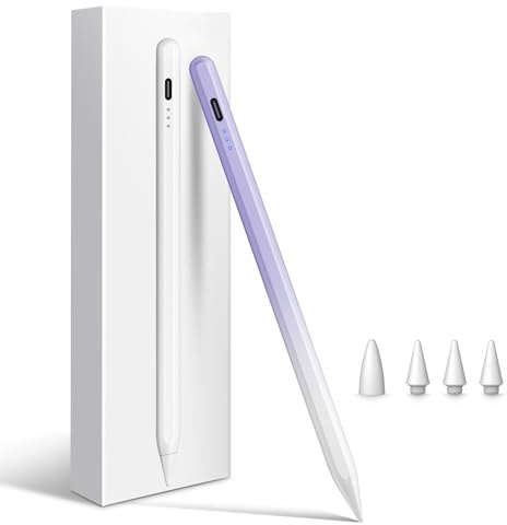 Cisteen Stylus Pen for iPad 2025-2018 with Faster Charge,Tilt Sensor Pencil Compatible with iPad 10/9/8/7/6,11th A16,Air 11/13 M2/M3,Pro 11/13 M4/M5,Pro 12.9,Air 5/4/3,Mini 7/6/5