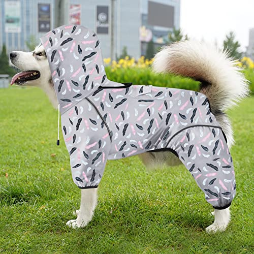 Idepet Regenmantel für Hunde Regenjacke Hund Winddicht Wasserdicht Hundamantel mit Kapuze für kleine und mittelgroße Hunde Regenschutz