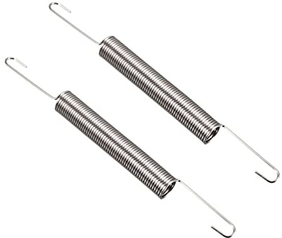 QUARKZMAN 60mm Libero Lunghezza Doppio Gancio Tensione Molla x 2 Pezzi Metallo Estensione Elicoidale Molla Spirale per Industriale Macchine, [Argento Tono]