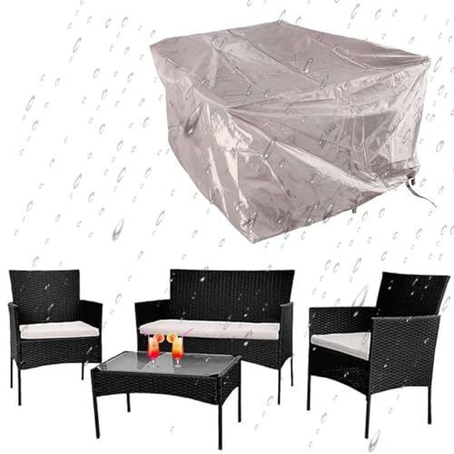 COSMO BUY 4 Piece Rattan Garden Furniture Set Outdoor Patio Sofa, table and chairs garden table Ideal for Pool Side, Balcony, Outdoor and indoor Conservatory Patio Set (Black with Rain Cover)