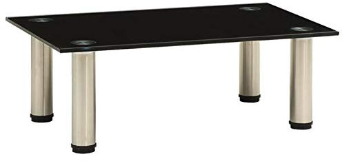 Homgoday Mobile Porta TV Nero 40x35x17 cm in Vetro Temperato, Mobile Porta TV, Mobiletto Basso per TV Tavolino da Salotto Supporto TV per Soggiorno