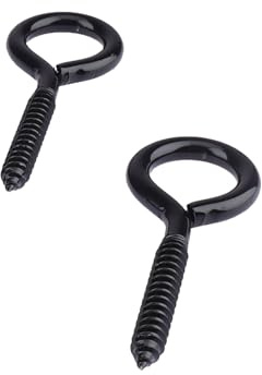 MOGADEE® 10 stycken öljettskruvar i rostfritt stål, svarta, skruvöglor M6 80 mm, ringskruvar, krok för skruvkrok, öglekrok, för hängmattor, markiser, hängfåtöljer, gungstolar, fasta kablar, blomamplar