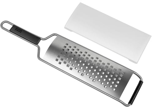 KUHN RIKON Essential Allzweck-Reibe Medium, Edelstahl | Müheloses Reiben, Sicheres Arbeiten