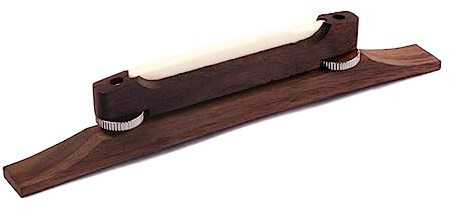 Toyvian Archtop Gitarrenbrücke aus Rosenholz mit Höhenverstellbarem Knochensattel Leichte Akustikgitarrenbrücke für Jazzgitarre Polierte Oberfläche und Flacher Boden Langlebiges