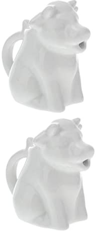 PRETYZOOM 2pezzi Brocca Per Latte in Ceramica Forma Di Animale Contenitore Per Salse e Sciroppi Di Caffè Leggero e Portatile