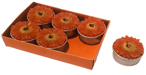 6 Kerzen t-light Gerbera d 4 cm