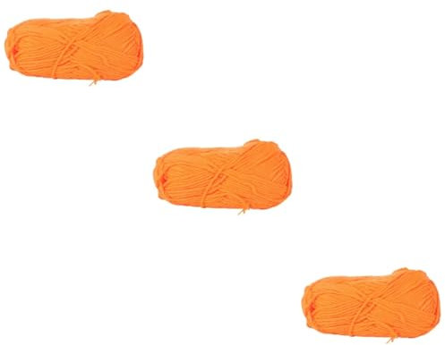 SEWACC 3pcs Chunk Yarn Milk Cotton Yarn Super Soft Warm Knit Crochet Hand-Woven Orange for Hats Scarves Sweaters