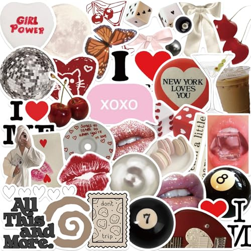 Pintest Girl Stickers,Aesthetic Vinyl Laptop Computer Phone Water Bottle Stickers