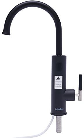 Robinet électrique chauffe-eau instantané - Robinet de cuisine avec chauffe-eau instantané - Affichage de la température 3200 W - Bec rotatif à 360 ° - Levier en acier inoxydable pour le contrôle de