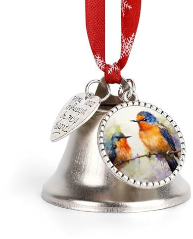 Weihnachtsglocken Hängende Klingelglocke Metall Weihnachtsschmuck Ölgemälde Vogel Glocke Schlitten Weihnachtsbaum Hängende Ornament Anhänger Dekorative Kuhglocken für Feiertagsdekoration