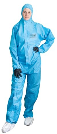 GLAESERclean | engångsskyddsoveraller ProtectPro 1 | Skyddsoverall kategori 3 typ 5 + 6 | 50 stycken, blå, XL