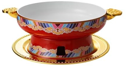 CSSQCSSUANB Pentola Calda in Rame, Hotpot Hot Pot Cookware Soup Chinese Hot Pot Outdoor Hot Pot Traditional Hotpot Chinese Hot Pot,Rosso-22cm(30cm)