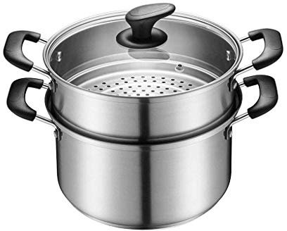 AYCDL Vaporera pequeña de Doble Capa, vaporera casera, Olla de inducción de Acero Inoxidable, Olla para Sopa, vaporera