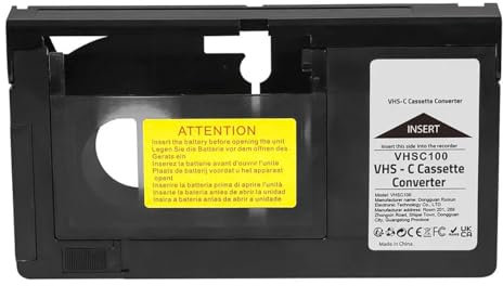 Laroal Adattatore per Cassette VHS-C Convertitore VHS Convertitore Video Adattatore per Scatola convertitore VHS Lettore di Nastri per VHS in VHSC Non Compatibile con 8mm Mini DV Hi8