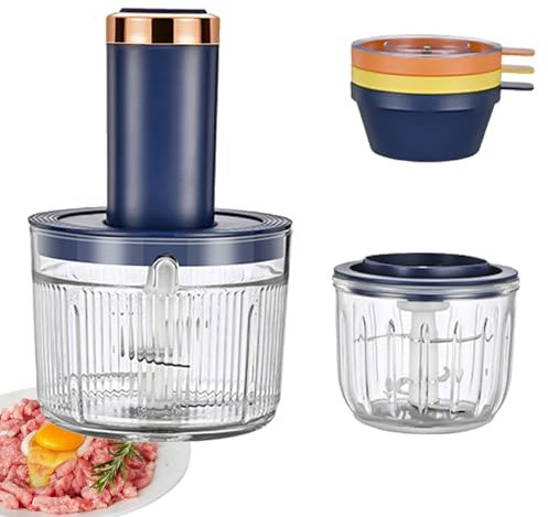 OZTYSGXM Picadora de Carne de Cocina, MáQuina de Cocina PequeñA Multifuncional, Picadora de Alimentos EléCtrica con Recipiente Vidrio y Cuchillas Afiladas, para Carne Verduras Frutas