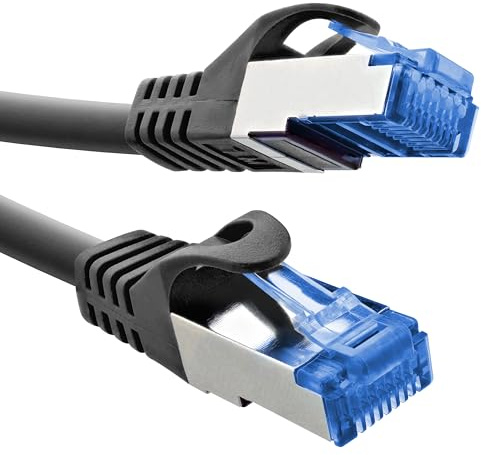 InLine Patchkabel, Cat.6A, S/FTP, TPE (LSZH), CCA, PoE, LAN, Ethernet, Netzwerk Kabel, RJ45 Gigabit, schwarz, 1m, 72601S