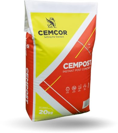 20kg Cempost Postcrete Fast Setting Concrete - For Fence & Gate Garden Structures Posts Fencing - No Mixing required - 1 x 20kg