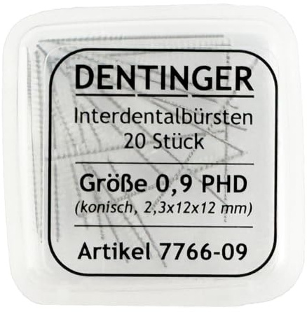 HausundWerkstatt24 20 Interdentalbürsten 0,9 PHD 2-3x12x12 mm konisch zur effektiven Reinigung der Zahnzwischenräume
