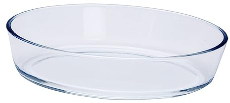 UTHCLO Heat Resistant High Borosilicate Oval Baking Tray 1.6l Glass Bakeware Microwave Oven Safe for Roasting and Cooking