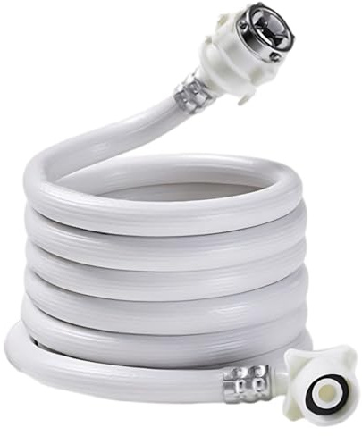 5 Ft Universal Inlet Hose For Washing Machine, Burst-Proof Pvc Supply Line With Metal Fittings