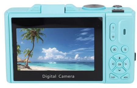 PUSOKEI Cámara Digital de 5k, Cámara sin Espejo de 75MP con Pantalla de Flip de 3 Pulgadas y WiFi, Zoom Digital de 18x con Pantalla de Flip de 3 Pulgadas para Viajar por Fotografía