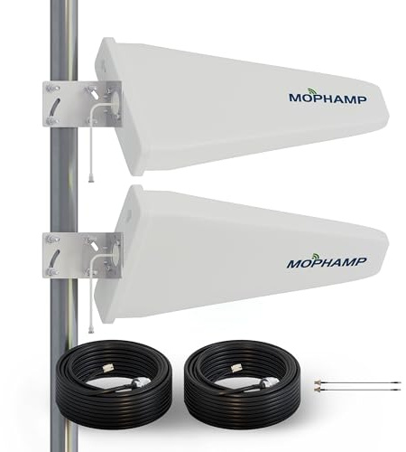 Mophamp 4G 5G Outdoor Antenne LTE MIMO 2x2 Richtantenne mit 15dBi hoher Verstärkung SMA/TS9 Außenantenne für fritzbox gigacube ZTE Router
