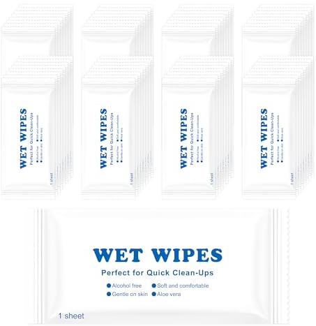 Lot de 200 lingettes humides de voyage en vrac, emballées individuellement, faciles à transporter, rapides à nettoyer les mains, adaptées pour les restaurants, les barbecues, les voyages, les mariages