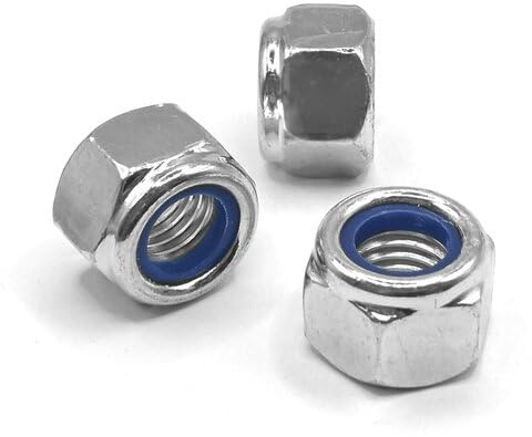 Stopmuttern hoch - DIN 982 Edelstahl V4A / A4 - selbstsichernde Muttern - Sicherungsmuttern (M6, 100 Stück)