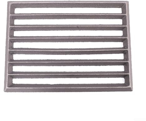 Grille de cheminée carrée en fonte - Grille à cendres pour poêle à bois - Grille de feu robuste et massive - Grille de cheminée - Grille de feu (23,5 x 17 cm)