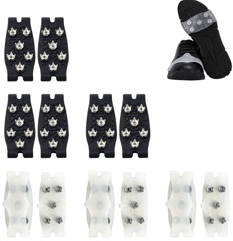 6er Unsichtbare Eiskrallen für Outdoor-Wanderungen im Schnee, Anti-Rutsch Schuhspikes für Damen, Herren und Kinder