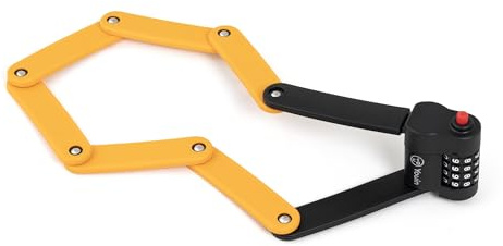 Youin Candado Plegable con Combinación Numérica para Bicicleta y Patinete Eléctrico, Acero Endurecido 7 mm, Antirrobo Portátil de 80 cm, 8 Placas, Soporte de Transporte