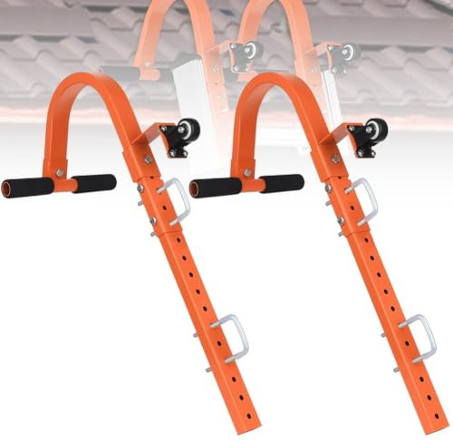 2 Escaleras de Techo con Rueda, Accesorios de Escalera Máximo de 500lbs