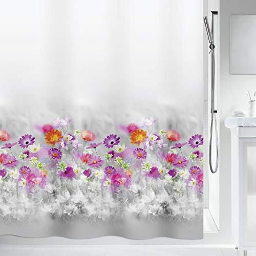 Spirella Anti-Schimmel Duschvorhang Abella Blumen Anti-Bakteriell, waschbar, wasserdicht Polyester 180x200cm