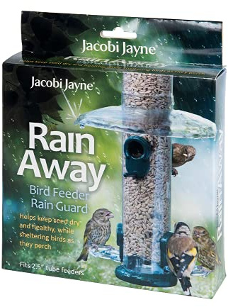 Jacobi Jayne Regenfester Vogelfutterspender Rainaway™ Vogelfutterspender Regenschutz – hält Samen trocken und gesund und schützt gleichzeitig sitzende Gartenvögel – Anti-Regen,