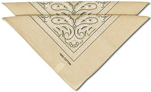 fashionchimp Nicki-Halstuch aus 100% Baumwolle im 2er Set, Unisex Bandana, AZO-Frei (Beige)