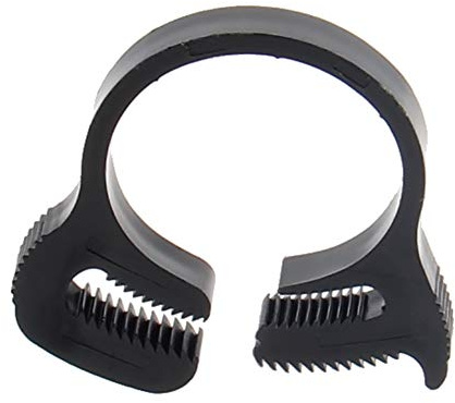 MroMax 23.5mm-24.8mm/0.93-0.98 Adjustable Double Grip Nylon Ratcheting Hose Clamp Black 5pcs