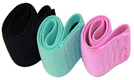 RONGJJPP Bande Élastique Fitness en Tissu, Polyester Coton + Latex Soie, pour Pilates Yoga Danse Gym Entraînement Rééducation, 3PCS
