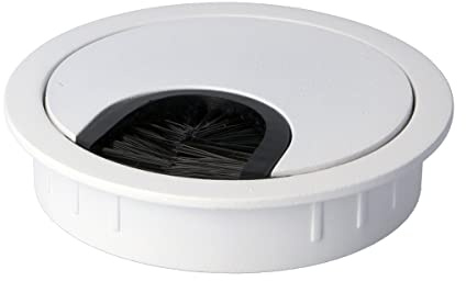 UMAXO® Pasacables de mesa (60 mm de diámetro, con junta de cepillo), color blanco