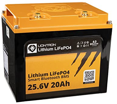 LIONTRON LiFePO4 25,6V 20Ah LX; 512Wh; > 3000 Zyklen bei 90% Entladungstiefe (DOD) mit BMS und Bluetooth Überwachung; für Wohnmobil oder Boot 199x170x151mm - LISMART2420LX