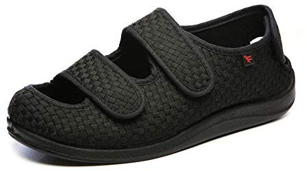 Nwarmsouth Arthritisödeme Diabetiker Fuß Schuhe,Geschwollene Füße Fußknochen Stoffschuhe, Fetter Daumen Valgus Schuhe-34_schwarz,Diabetes Schuhe Wanderschuhe Air Cushion