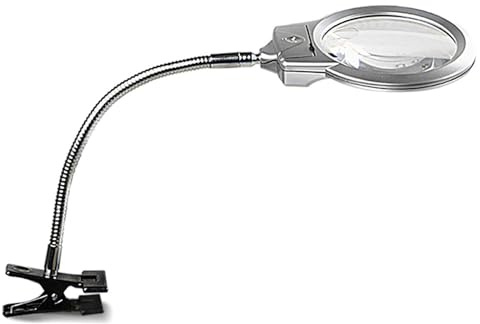 Meichoon förstoring med ljus, klämförstoringsglas, clip-on bord ljusa LED-upplysta förstoringsglasögon, för läsning diamantmålning korsstygn